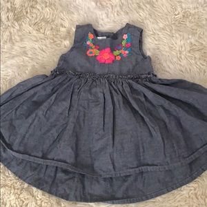 KOALA KIDS Baby Girl Chambray With Embroidery Dress Size 6-9M EUC